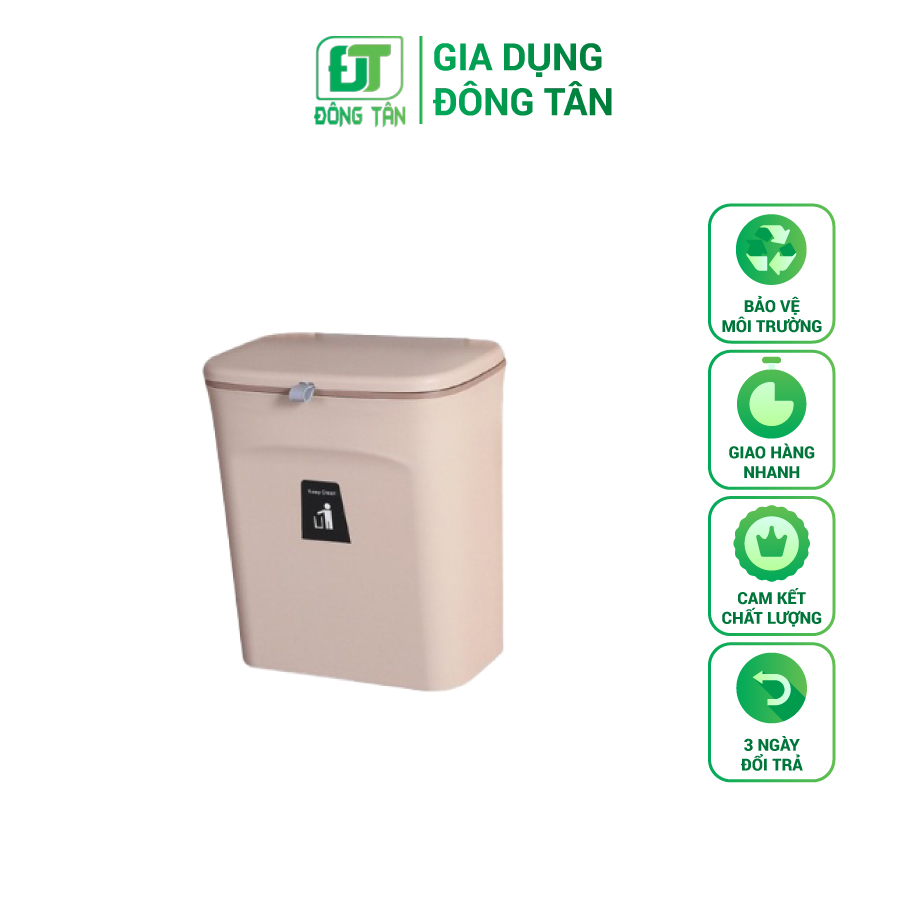 Thùng rác treo tủ bếp có nắp đậy thông minh, thùng rác đa năng dán tường, có thanh trượt cửa bếp