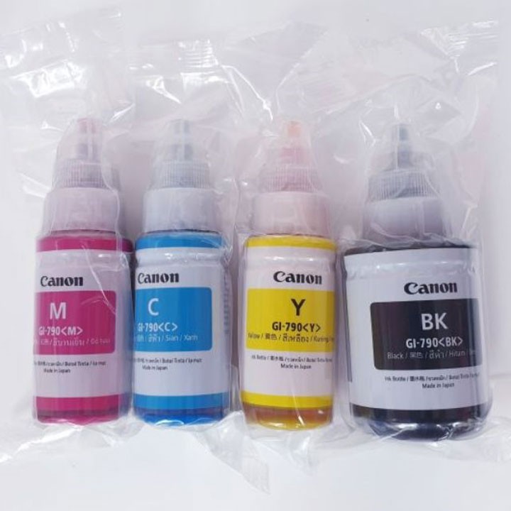 Mực in phun Canon. G1000, G1010, G2010, G3010, G2000, G3000 màu vàng/xanh/đỏ/đen (GL-790)