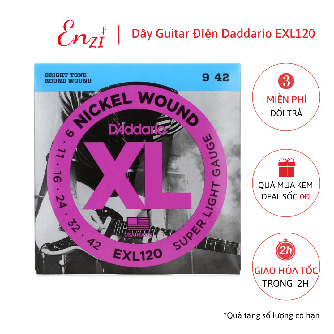 Dây đàn guitar điện d'addario chất lượng exl120, exl110, exl130 chất lượng enzi