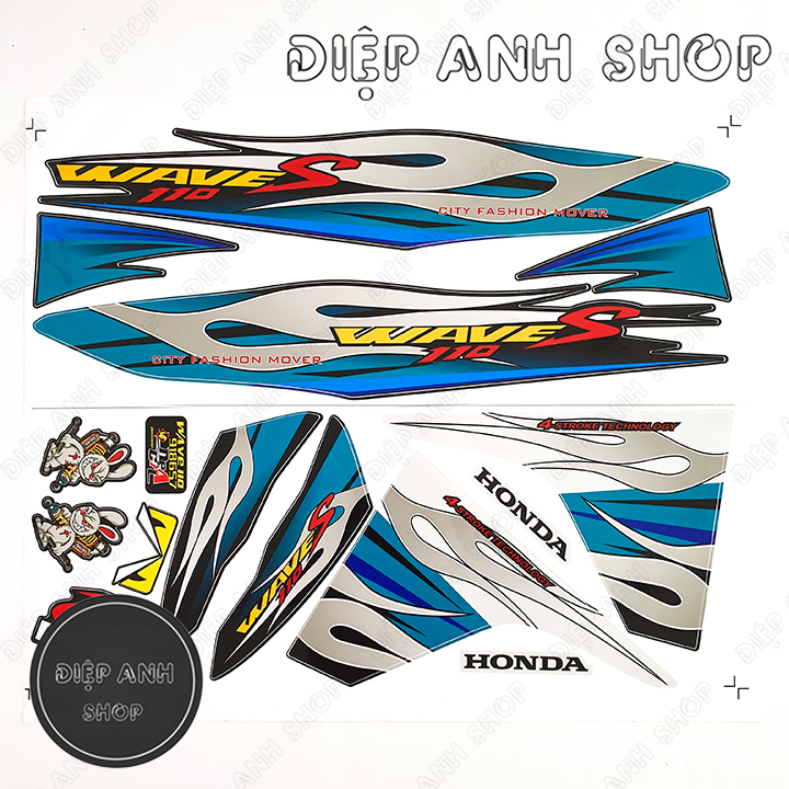 Tem rời Wave Alpha 110 ( Đời 2017 - 2020) - Tem 3 lớp chống phai màu