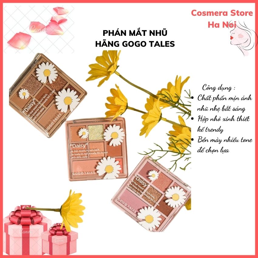 [Hãng GOGO TALES] Phấn Mắt Nhũ Lì 8 Ô Màu GOGOTALES Cúc Họa Mi