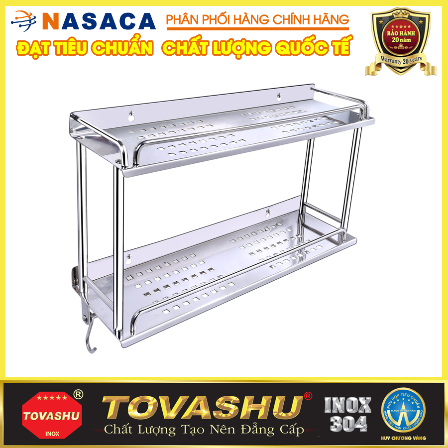 Kệ gia vị 2 tầng 4 tấc, 5 tấc tovashu 304-sh