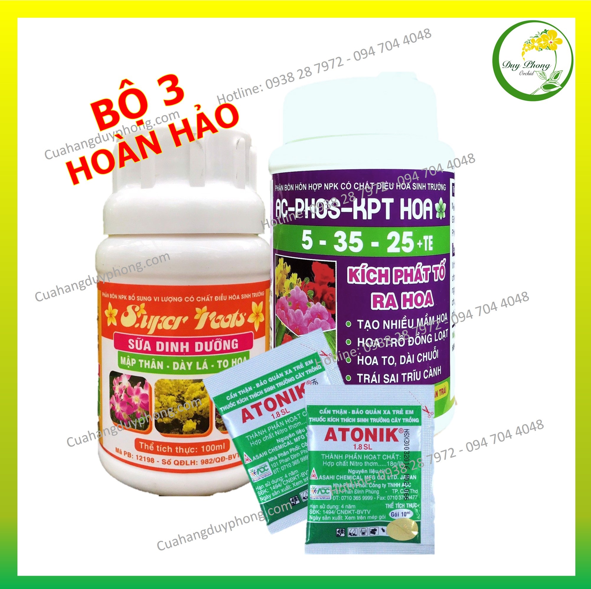 [Có Video Hướng Dẫn] Combo Bộ Ba Kích Hoa Denro Tết 2021 | Kích Hoa - Kích rễ - Bật Mầm, KPT HOA  - SUPER ROOTS -  ATONIK