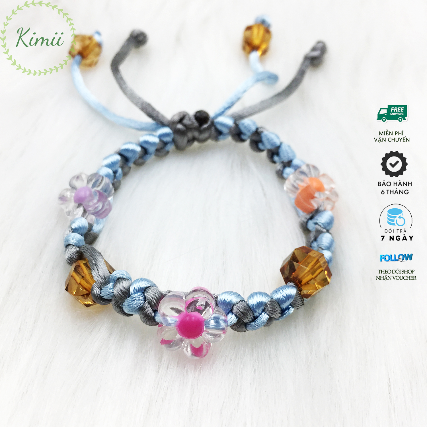 Vòng tay dây tim may mắn V8 Cầu Vồng Shop Handmade