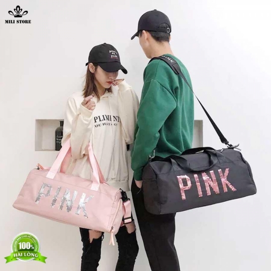Túi du lịch thể thao pink có ngăn đựng giày