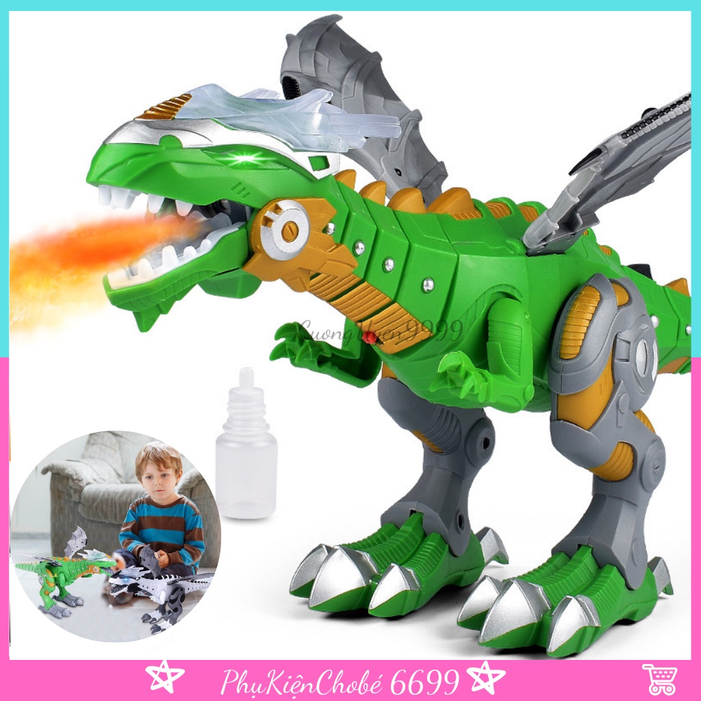 Khủng long robot phun khói - lửa điện sử dụng pin