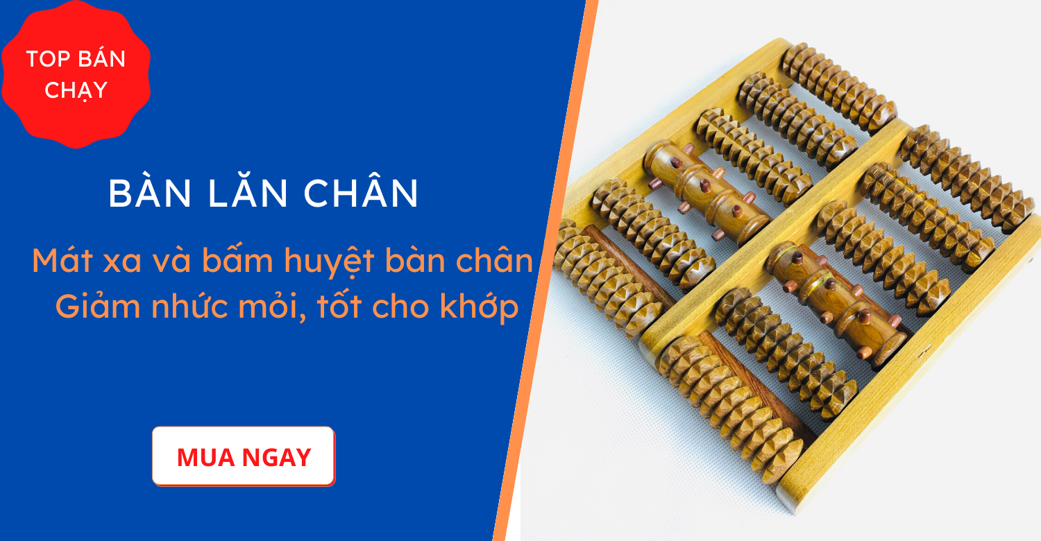 Bàn lăn massage chân bằng gỗ