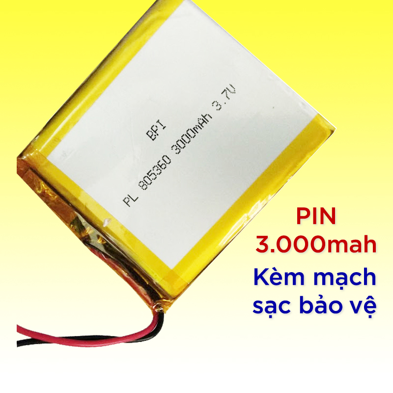 Pin sạc Lipo Polymer 3.7v - 3.000 450Mah kèm mạch sạc tự ngắt khi đầy dùng gắn pin sạc dự phòng đồ chơi đèn máy tính bảng ....
