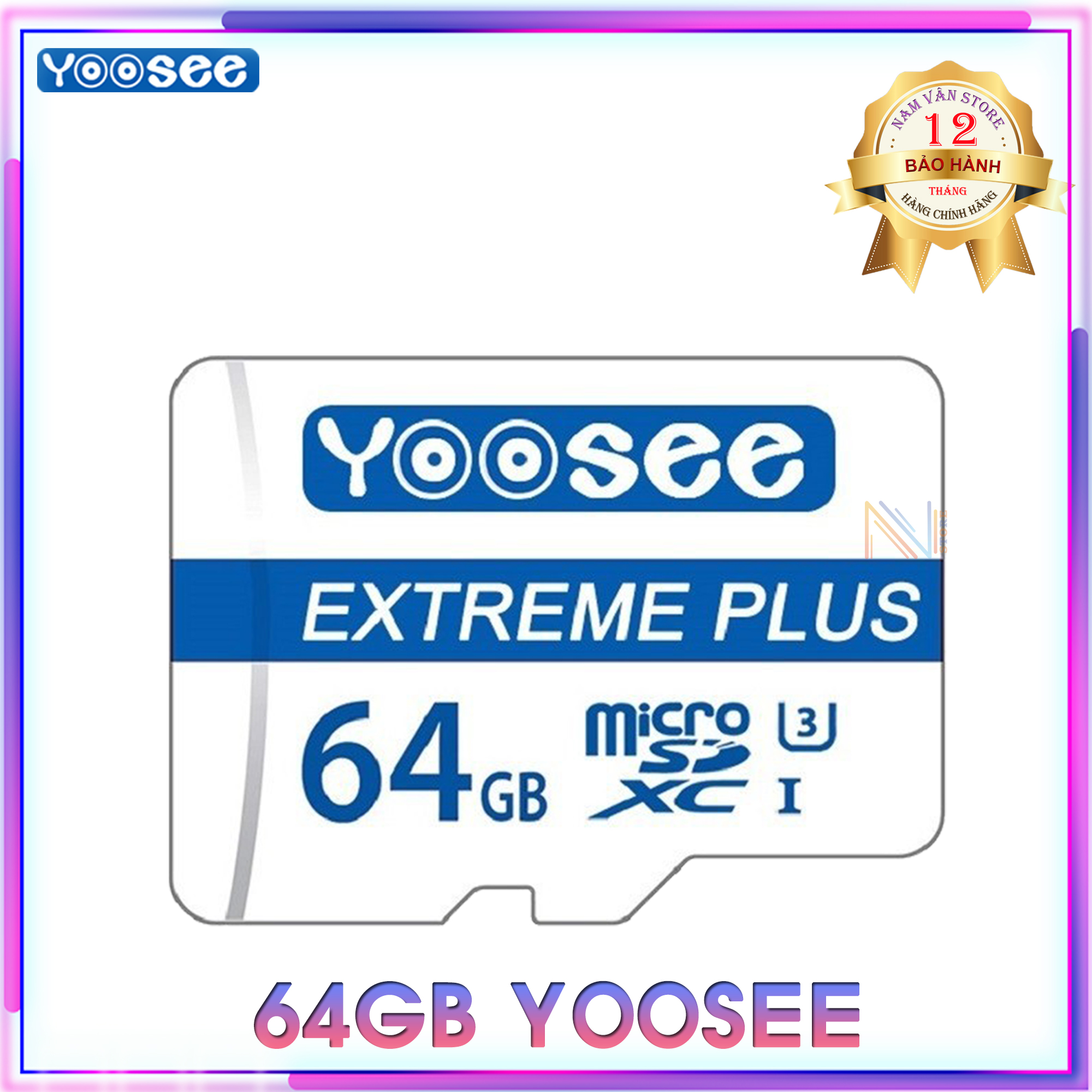 Thẻ nhớ microsdhc yoosee extreme plus 64gb uhs-i u3 4k r90mb/s w40mb/s - chuyên camera và điện thoại