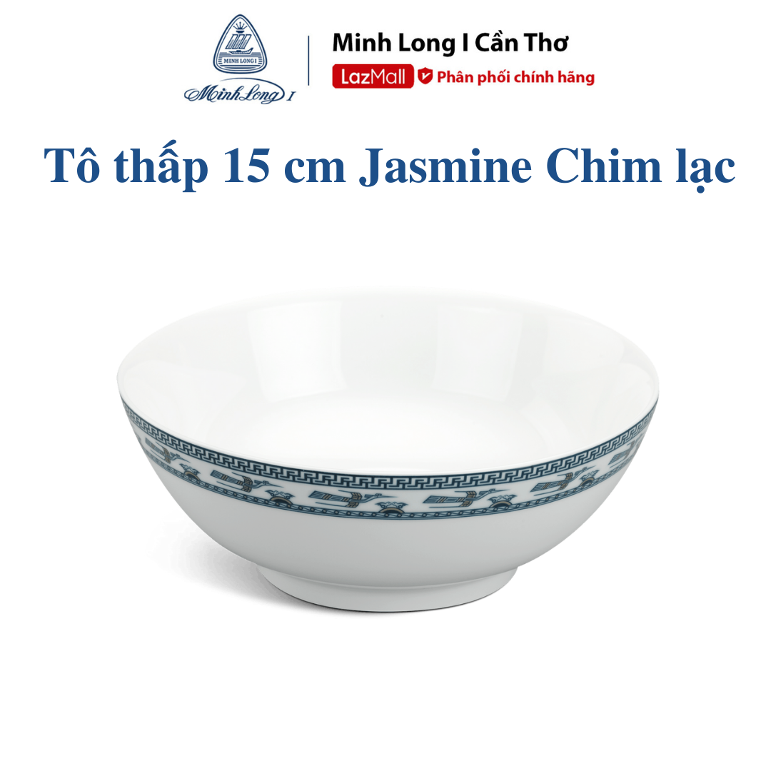 Tô Thấp Minh Long 15 - 18 - 20 Cm Jasmine Chim Lạc - Sứ Đẹp Cao Cấp, Sang Trọng - Dùng Để Ăn Trong Gia Đình, Đãi Khách, Tặng Qùa Tân Gia