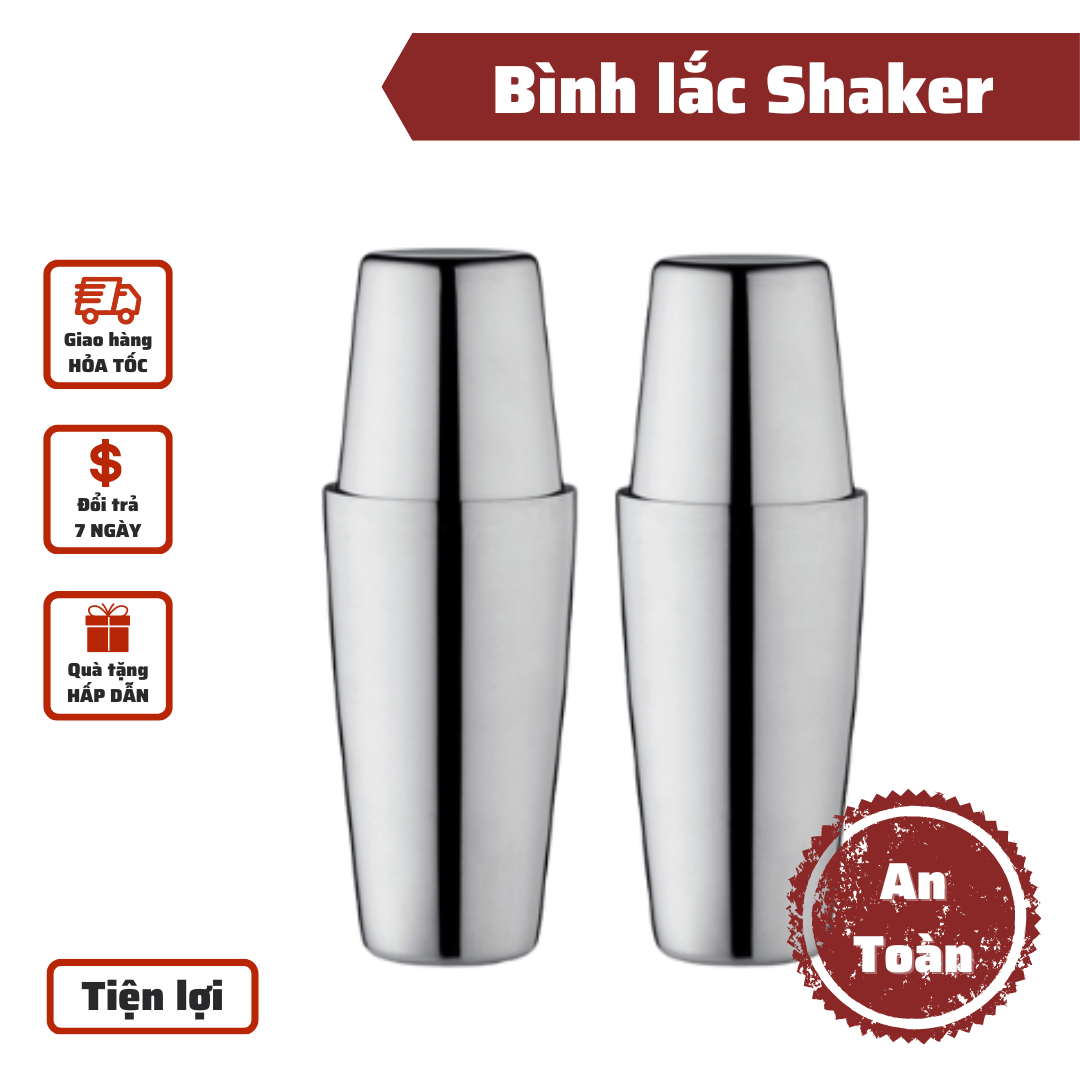 Bình lắc Shaker, bình Cocktail pha chế 2 mảnh Boston 50ml-500ml, dụng cụ pha chế an toàn dễ dàng sử dụng ở quán bar pha cà phê nguyên chất - Big Dream Coffee
