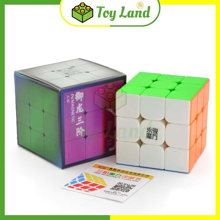 Rubik 3x3 yulong v2 m yj stickerless có nam châm rubic 3 tầng 3x3x3 đồ chơi lắp ráp xếp hình
