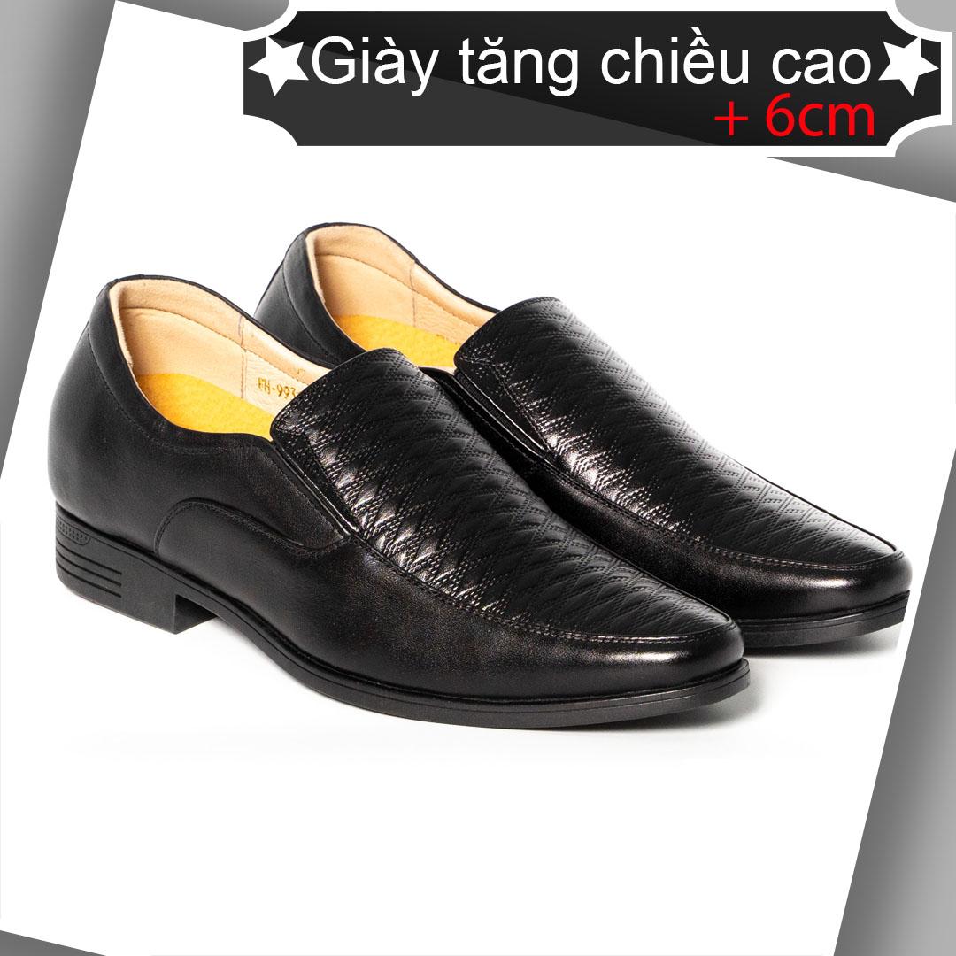 Giày tăng chiều cao 6cm da bò thật VO Shoes 9931T