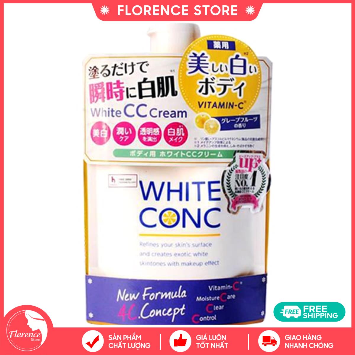 Sữa dưỡng thể trắng da nâng tone White Conc Vitamin C túi 200g Nhật Bản