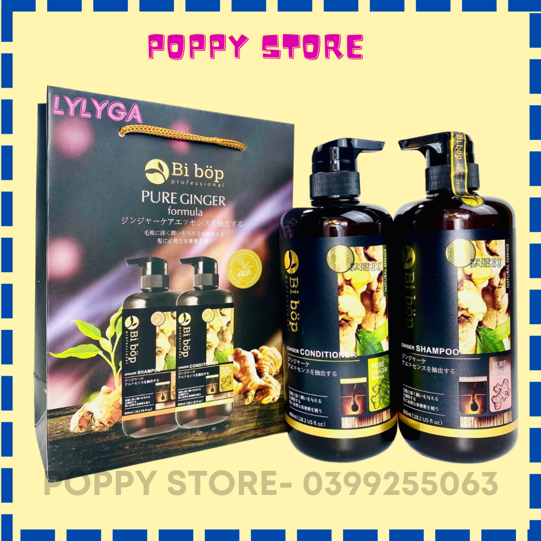 Cặp Dầu Gội Xả Gừng Bibop Collagen