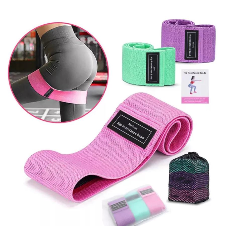 Dây kháng lực đàn hồi tập gym cao cấp,Dây đàn hồi - Dây tập thể lực, Bộ 3 dây đai kháng lực tập mông, dây đàn hồi. Bộ 3 dây kháng lức tập đùi, mông yoga chính hãng