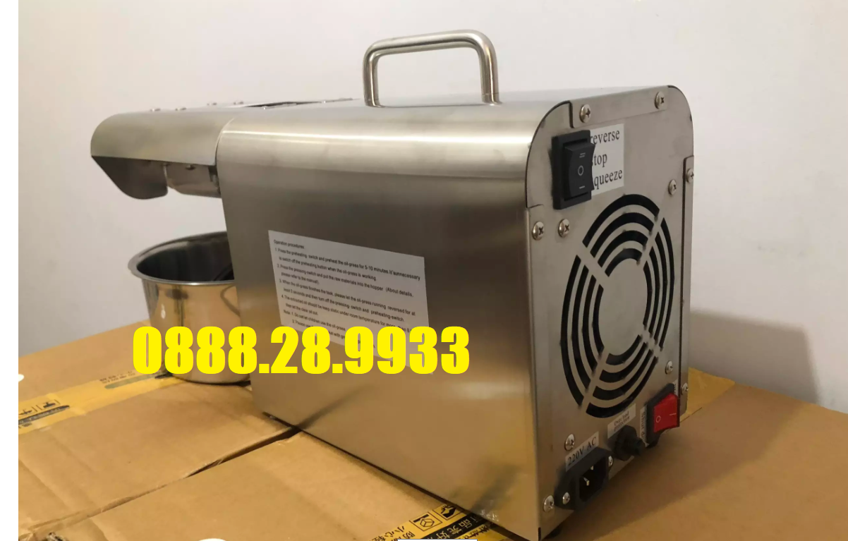 Máy ép dầu lạc, dầu đậu phộng gia đình GD09 chất liệu Inox Công nghệ Đức