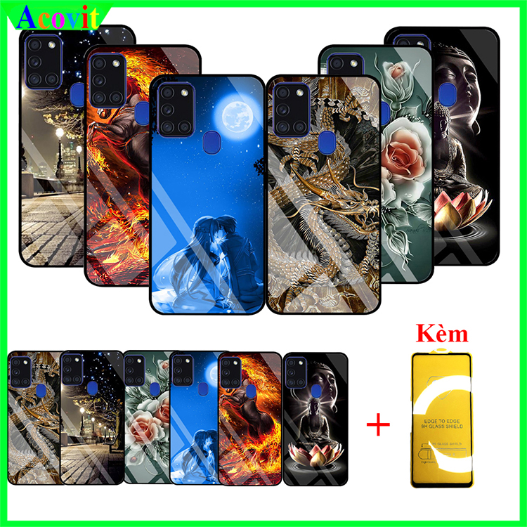 " COMBO Ốp lưng SAMSUNG A21S mặt kính 3D"  _Kiểu dáng sang trọng, mặt kính siêu nét chống bẩn, chống bụi_ Hình ảnh sắc nét, Không mờ