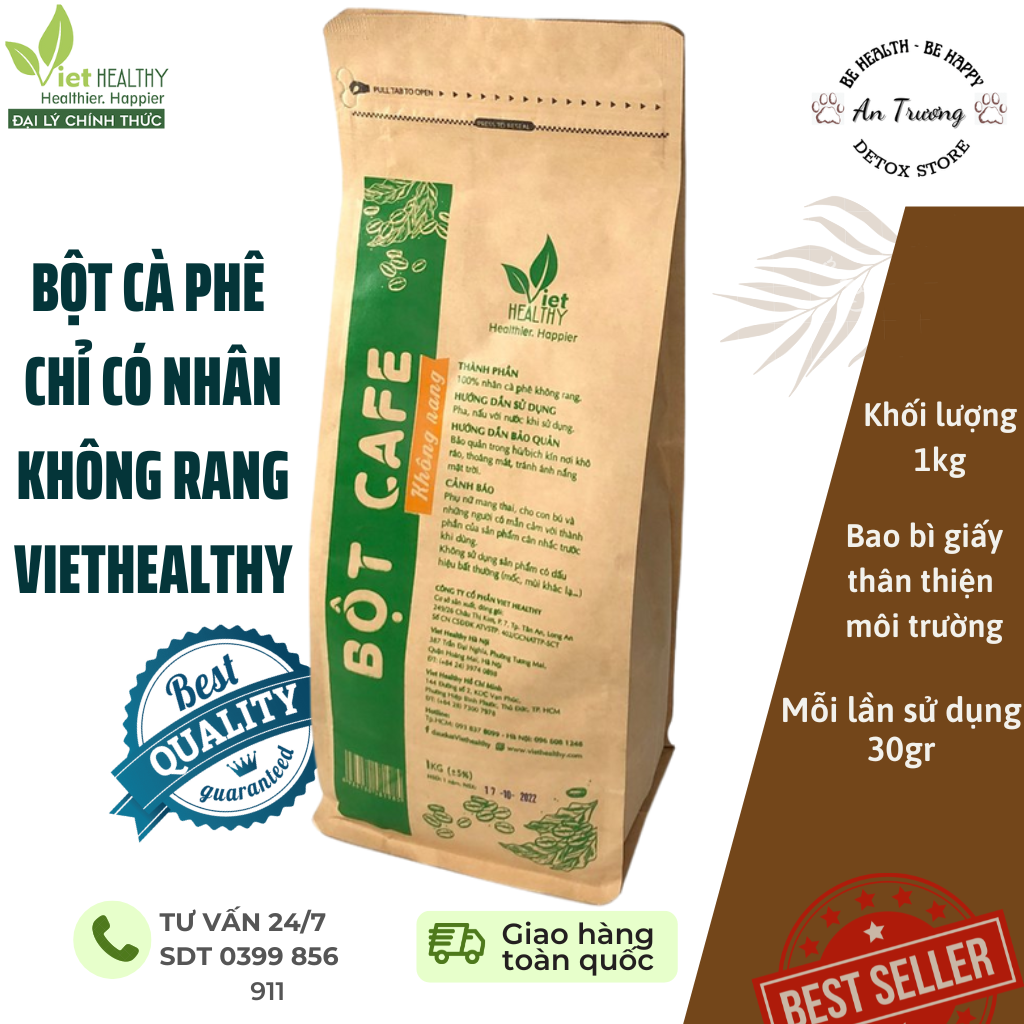 Bột Cafe chỉ có nhân, không rang Enema - 1kg Viet Healthy Chính hãng