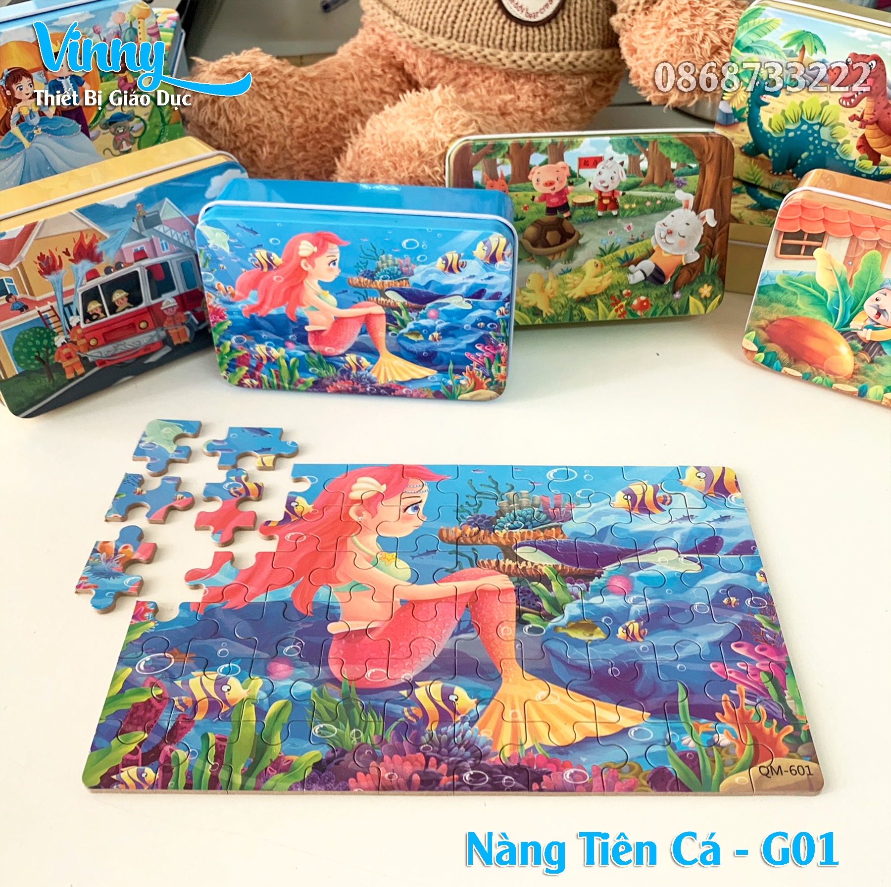 Tranh Ghép Hình Nàng Tiên Cá 60 Mảnh Ghép