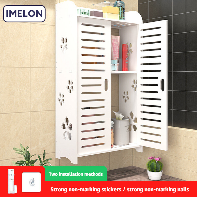 IMELON quả tặng miễn phí TOÀN CỬA HÀNG Giá Nhà Vệ Sinh Không Cần Đục Lỗ, Tủ Đựng Đồ Gắn Tường, Giá Đựng Mỹ Phẩmkệ đựng đồ đa năng