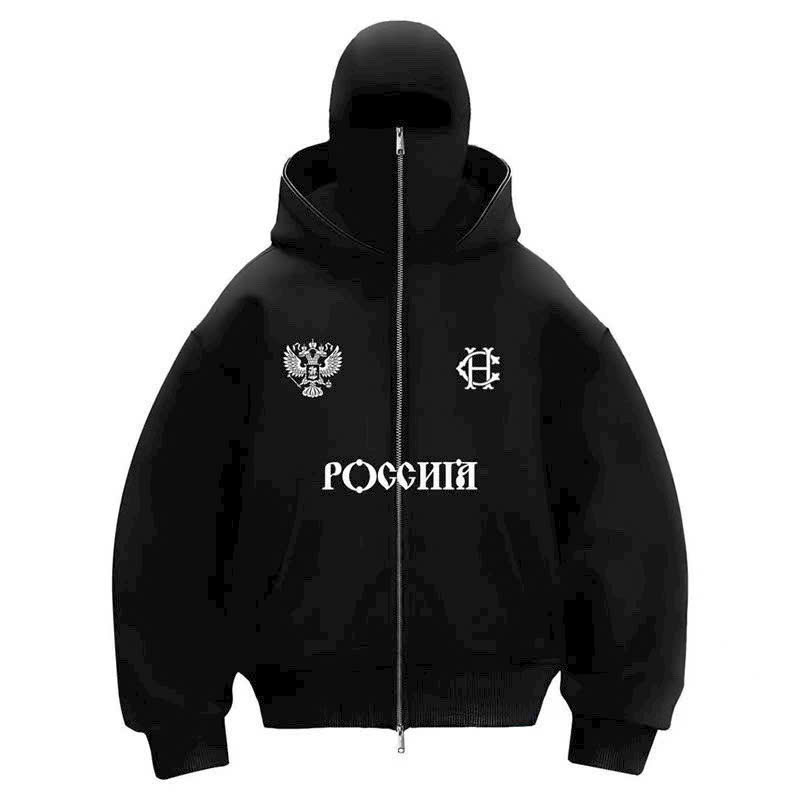  Áo khoác hoodie zip from boxy cánh dơi Ninja in POGGHIHY dây kéo 2 đầu Che Nắng Che Gió Phong Cách Mới 