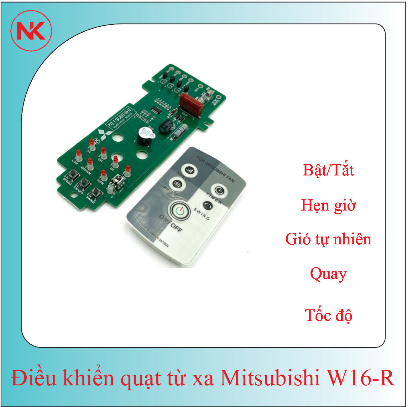 Bo Mạch Quạt Treo Tường MITSUBISHI W16-R❤️W16RT Bo Quạt Từ Xa Mitsu❤️Mạch Quạt Điều Khiển Từ Xa