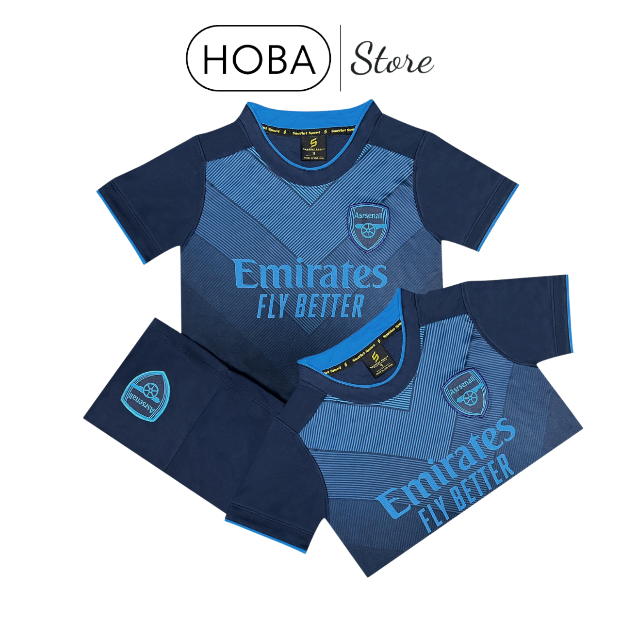 Bộ quần áo bóng đá trẻ em đồ đá banh trẻ em CLB Arsenal xanh đen