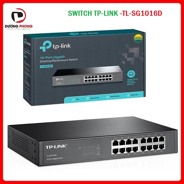 Switch chia mạng tp-link sg-1016d 16 cổng 1 gigabit - hàng chính hãng bh 24 tháng