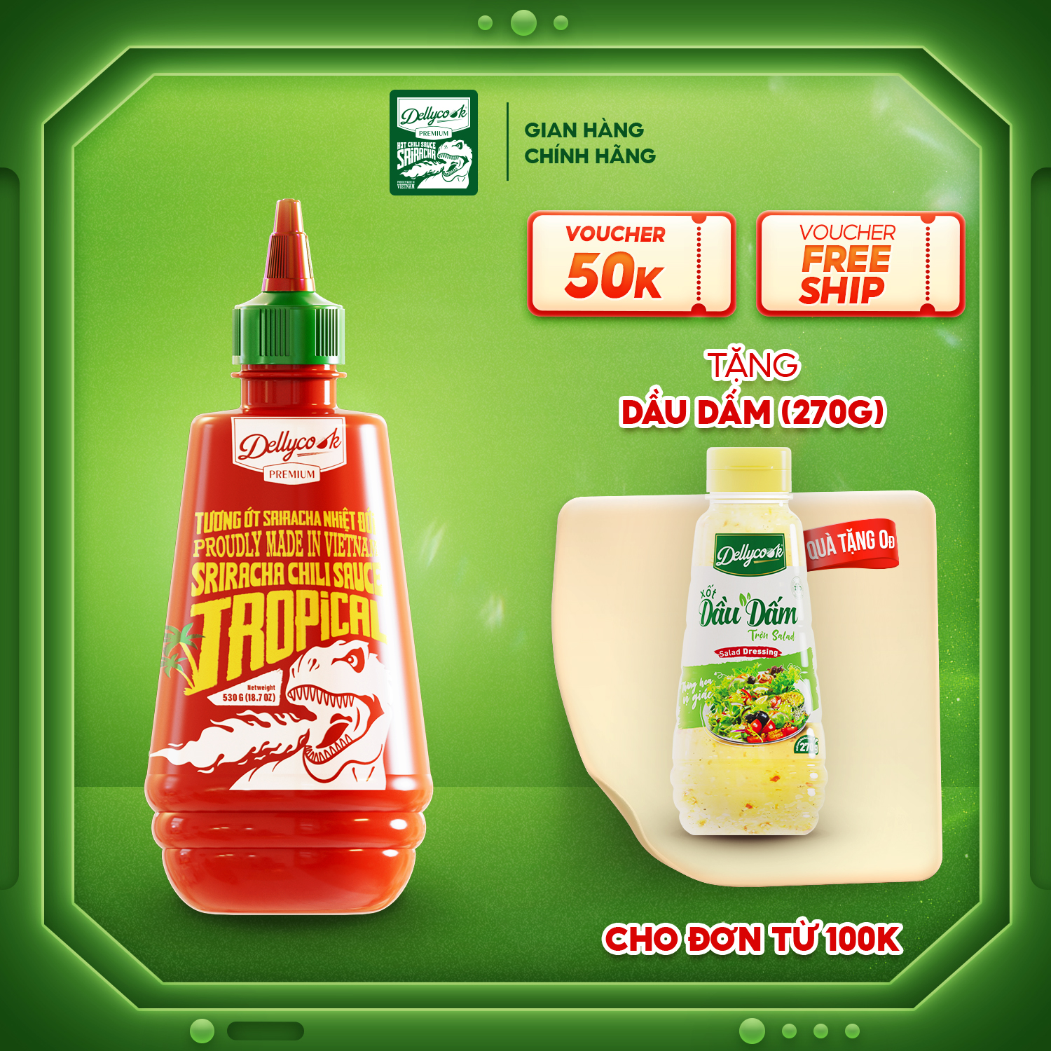 Tương Ớt Sriracha Nhiệt Đới Dellycook 530g