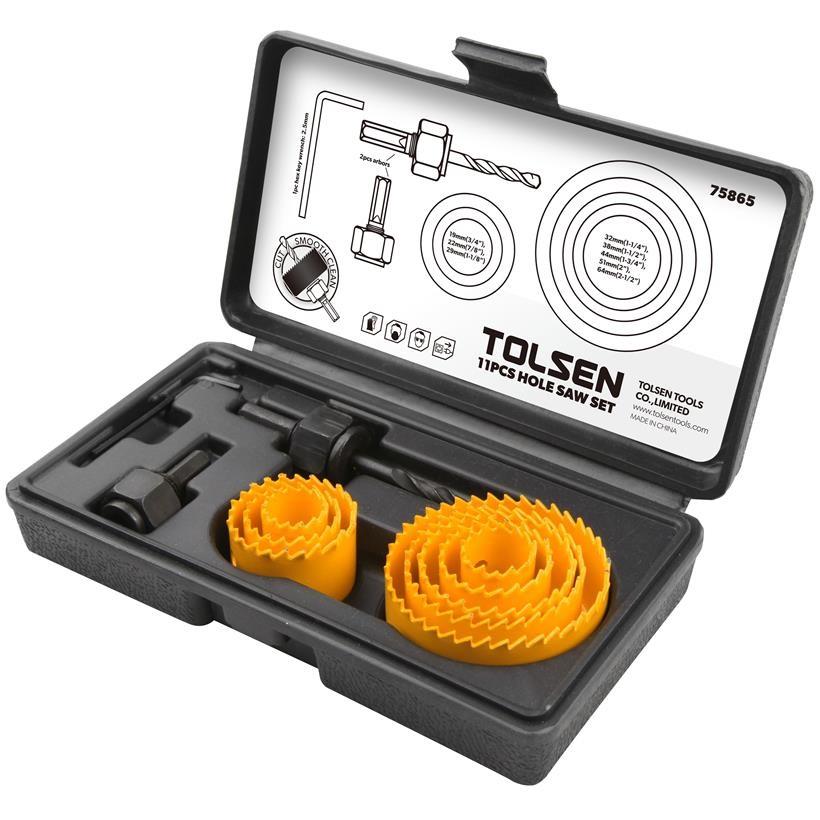 Bộ 11 vòng khoét lỗ tolsen 75865- ,7/8",1-1/8",1-1/4",1-1/2",1-3/4",2",2-1/2"