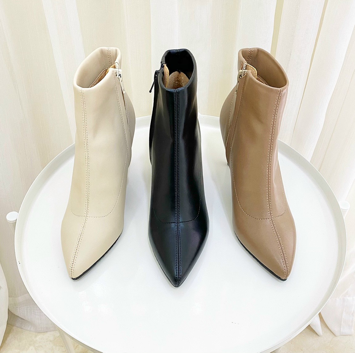 Giày boot nữ mũi nhọn thời trang gót nhọn cao 7cm