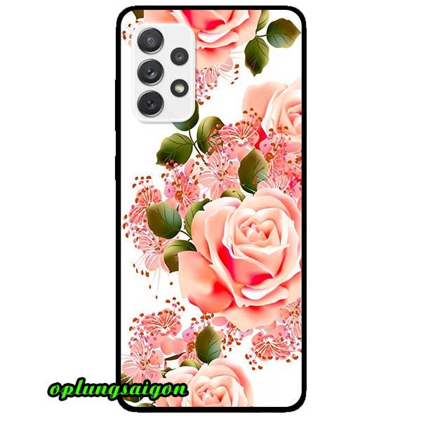 [HCM]Ốp Cường Lực Dẻo Đen Dành Cho Samsung A32 - A52 - A72 Mẫu Hoa Hồng Nhạt Trắng