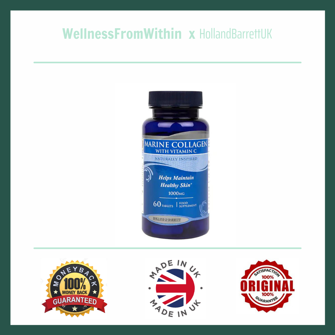 (CLEARANCE SALE_THANH LÝ) Collagen thủy phân Marine Collagen Dễ Hấp Thụ Giúp Đẹp Da, Ngừa Lão Hoá, Mọc Tóc, Trắng Da từ Holland Barrett - Wellness From Within