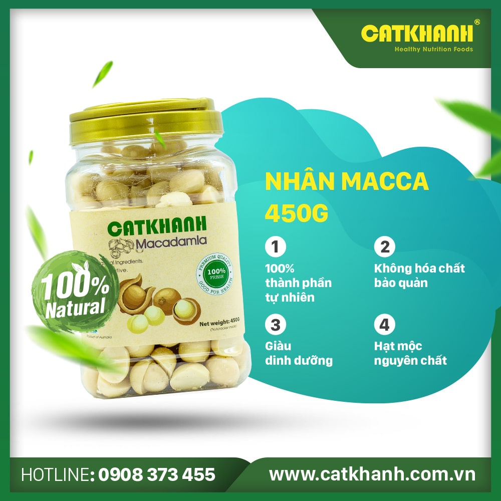 Nhân hạt mắc-ca Cát Khánh hủ 450gr