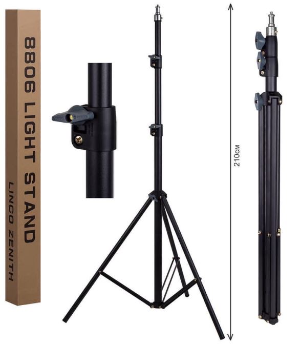 Chân đèn chân máy ảnh Linco zenith 8806 loại xịn chăc chắn 2m1 - Tripod 8806 chân đèn cao cấp, chân máy ảnh loại xịn