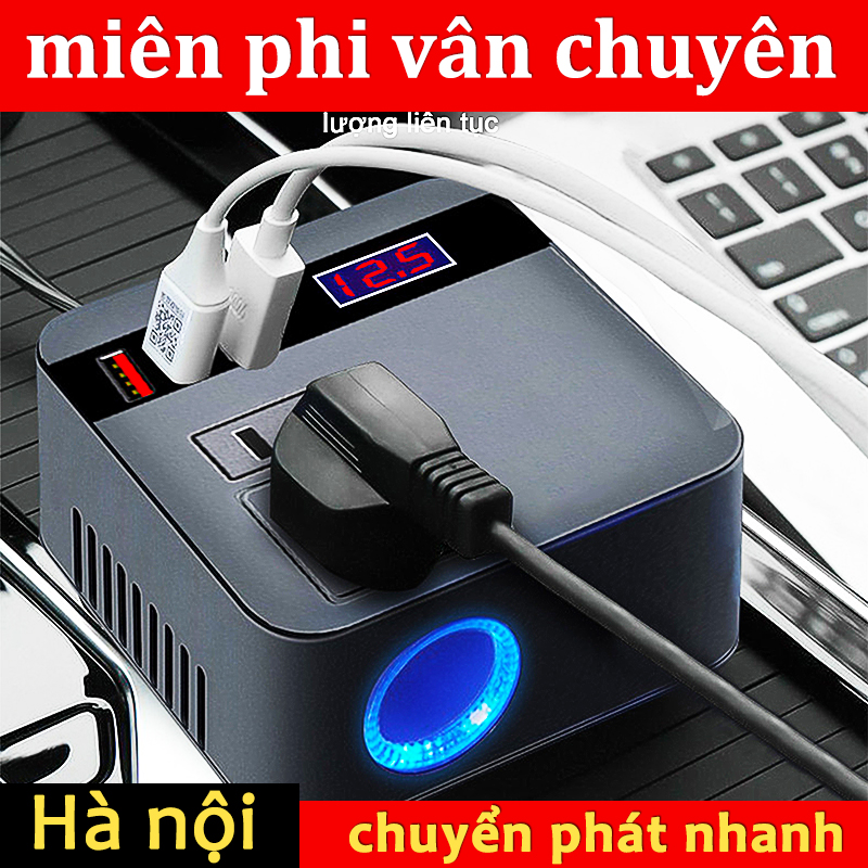 Bộ đổi nguồn 12v/24v sang 220v bộ chuyển đổi điện 12v sang 220v ô tô inverter 12v to 220v