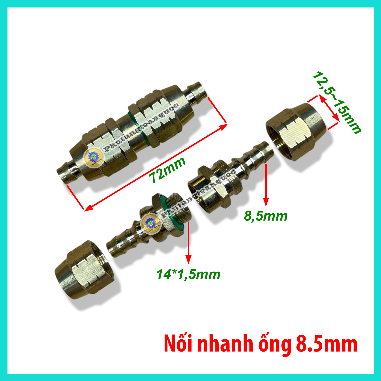 Bộ Nối Dây 8.5mm, Nối Nhanh Dây Rửa Xe, Dây Phun Thuốc Trừ Sâu, 2 Tùy Chọn (Nối Liền và Nối Tách Rời)