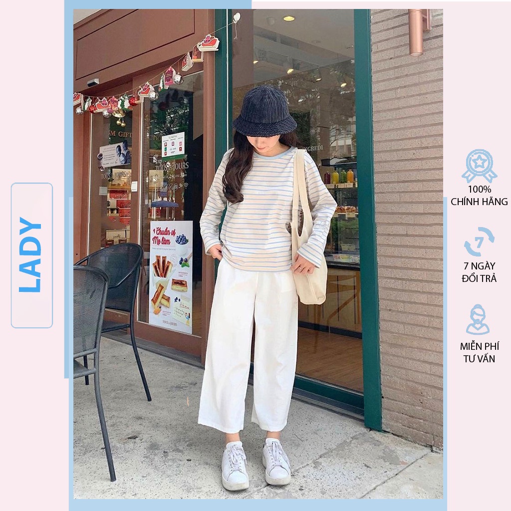Quần culottes ống rộng bigsize trắng đen kem chất đũi mềm cao cấp LADY QOR02