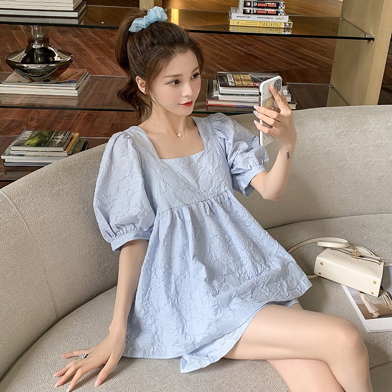 Bộ bầu cộc tay tiểu thư xinh mùa hè mát mịn