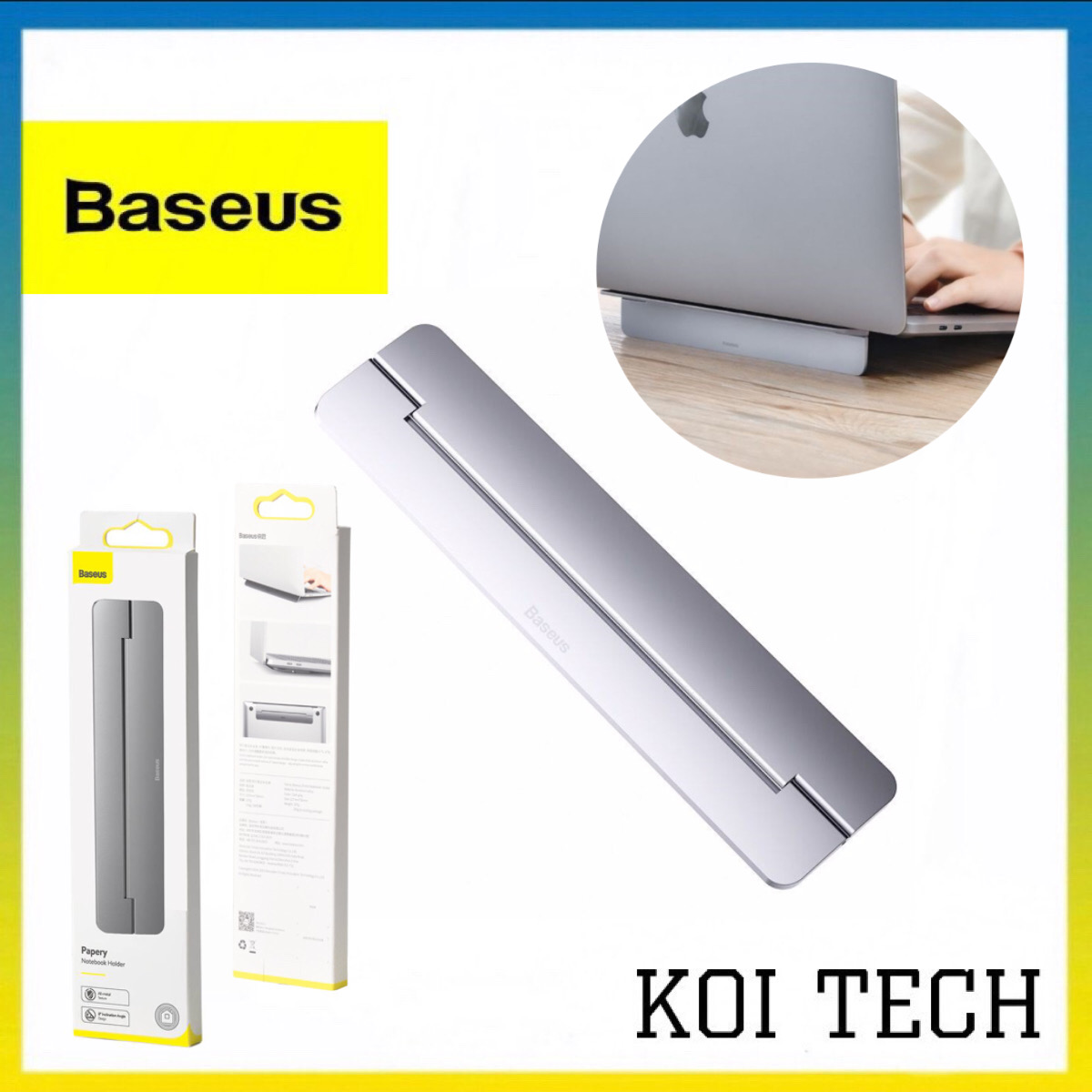 Đế tản nhiệt dạng xếp, siêu mỏng Baseus Papery Notebook Holder dùng cho cho Macbook/ Laptop - KOI TECH
