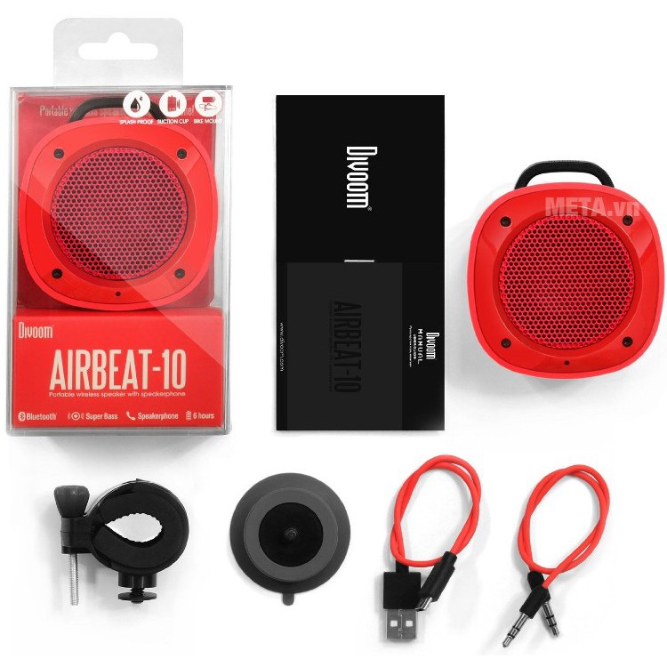 Loa bluetooth mini DIVOOM AIRBEAT-10, chống nước, chống sốc, gắn xe đạp, dán tường, âm rất hay không chê vào đâu được.