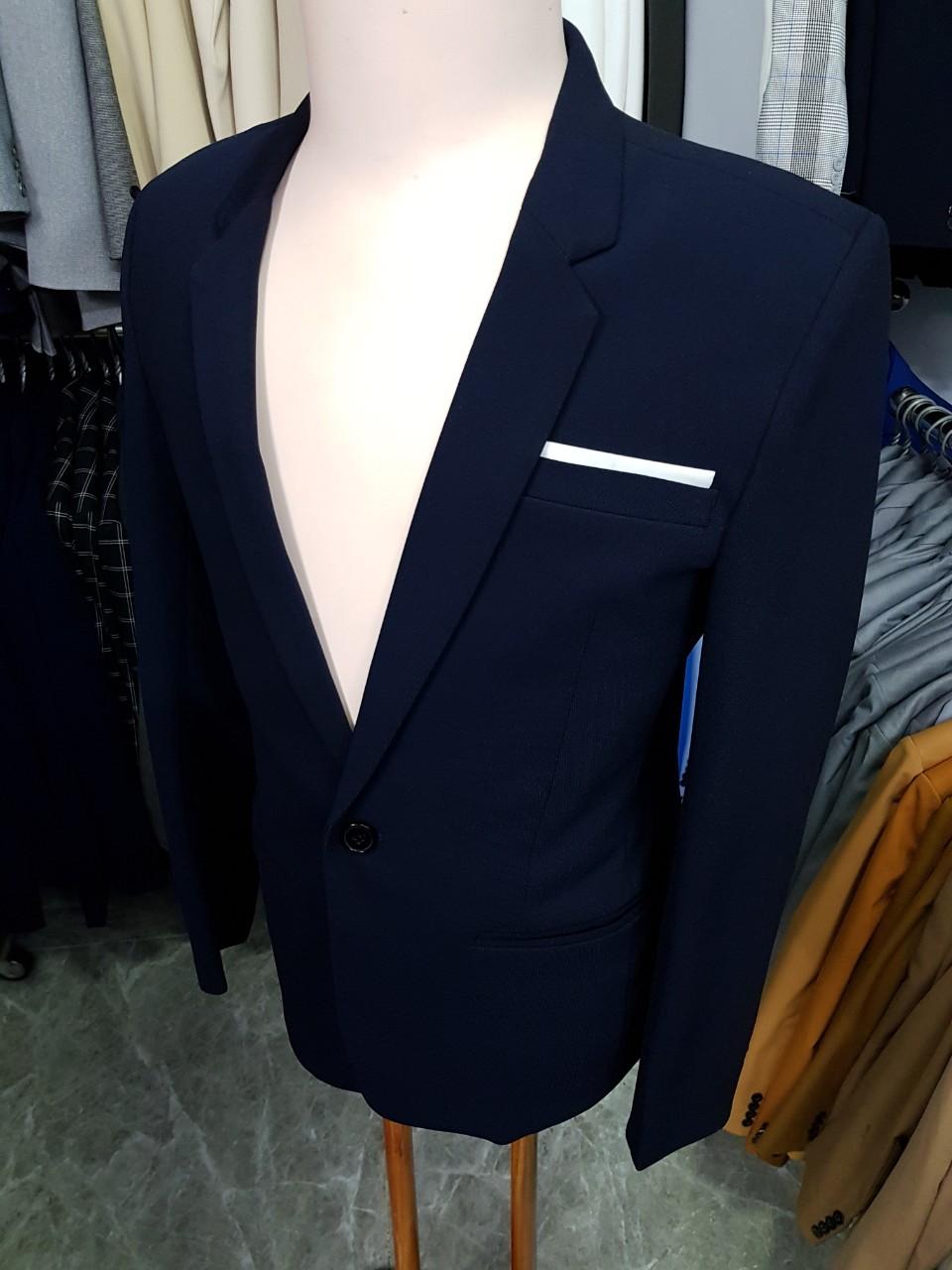 Áo vest nam form ôm body màu xanh đen đậm