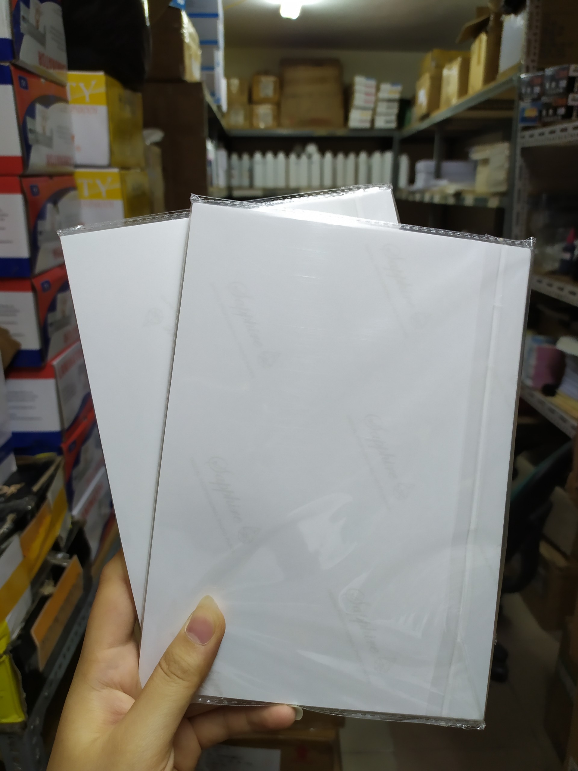 Combo 3 tập giấy in ảnh sapphire A4 1 tập màng ép plastic A4 và 3 tập màng ép 10x15cm