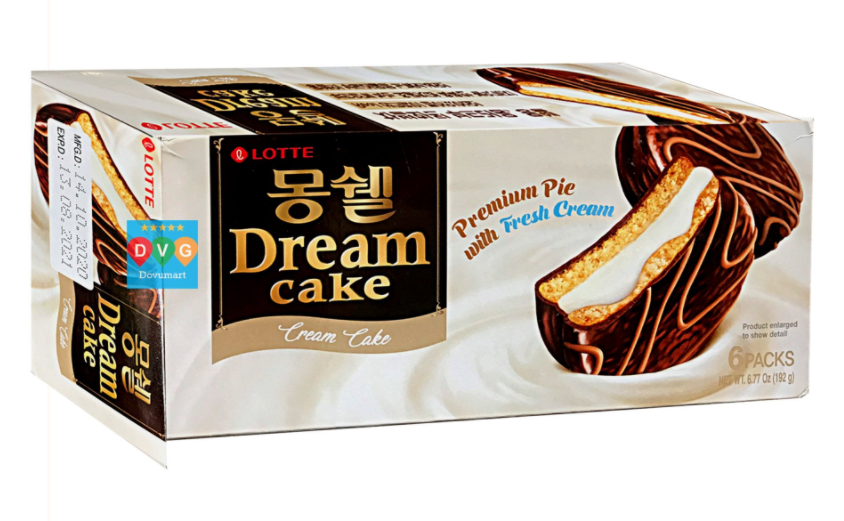 Bánh Mongswell Nhân Kem Lotte Hộp 192 Gram - Nhập Khẩu Hàn Quốc