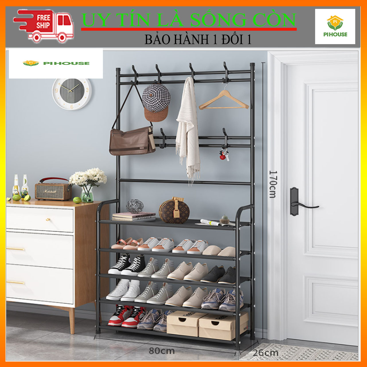[VỪA ĐỂ GIÀY-VỪA TREO QUẦN ÁO] Kệ để giày dép, giá để giày dép, kệ treo quần áo, giá treo quần áo mẫu mới tiện lợi