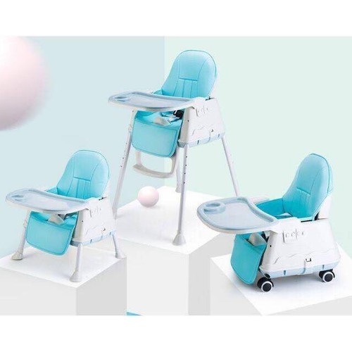 Ghế ăn dặm Hanbei 3 nấc điều chỉnh độ cao, full đệm ghế, có bánh xe làm xe kéo cho bé