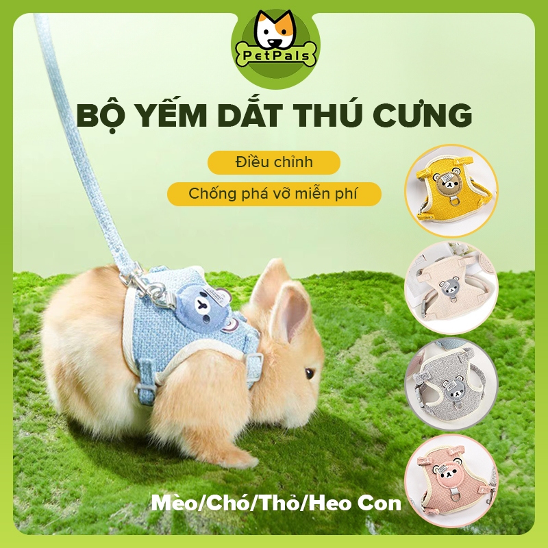 Petpals bộ yếm dắt thú cưng kiểu hoạt hình đáng yêu mèo đi dạo dây dắt thú cưng đi dạo đồ dắt mèo đi dạo vest loại chó yếm hzmps0090