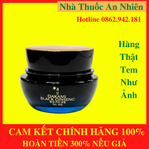 [CHÍNH HÃNG - HOÀN TIỀN] Kem dưỡng da Dakami Black Ginsen - hỗ trợ làm mờ thâm nám, tàn nhang, cấp ẩm và làm trắng da hộp 30g