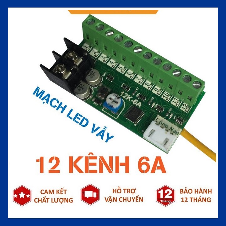 Mạch led vẫy 12 kênh, 6A điều khiển biển led vẫy